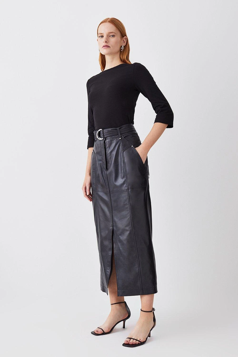 Karen Millen Cotton Slash Neck 3/4 Sleeve Top 5 Karen Millen Cotton Slash Neck 3/4 Sleeve Top - Image 3