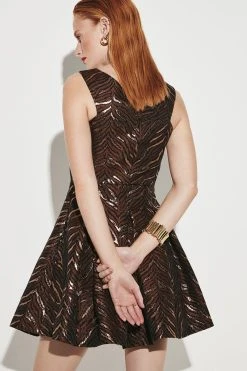 Karen Millen Animal Jacquard Cross Front Mini Dress