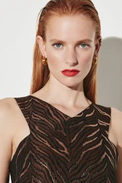 Karen Millen Animal Jacquard Cross Front Mini Dress -Karen Millen shop animal jacquard cross front mini dress 4