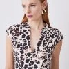Karen Millen Animal Print Asymmetric Midaxi Dress -Karen Millen shop animal print asymmetric midaxi dress