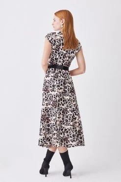 Karen Millen Animal Print Asymmetric Midaxi Dress -Karen Millen shop animal print asymmetric midaxi dress 4
