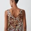 Karen Millen Animal Printed Georgette Woven Cami Top -Karen Millen shop animal printed georgette woven cami top