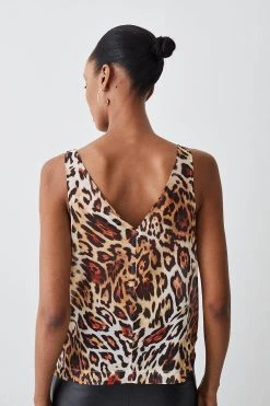 Karen Millen Animal Printed Georgette Woven Cami Top