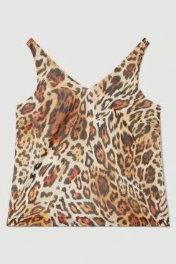 Karen Millen Animal Printed Georgette Woven Cami Top -Karen Millen shop animal printed georgette woven cami top 3