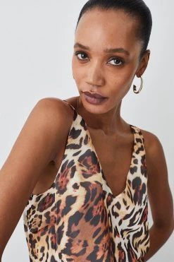 Karen Millen Animal Printed Georgette Woven Cami Top -Karen Millen shop animal printed georgette woven cami top 4