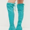 Karen Millen Suede Over The Knee Embellished Boot