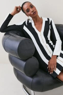 Karen Millen Bandage Mono Zip Front Knit Mini Dress -Karen Millen shop bandage mono zip front knit mini dress 4