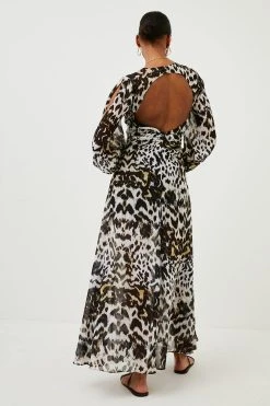 Karen Millen Beach Leopard Jewel Detail Drama Maxi Dress -Karen Millen shop beach leopard jewel detail drama maxi dress 3