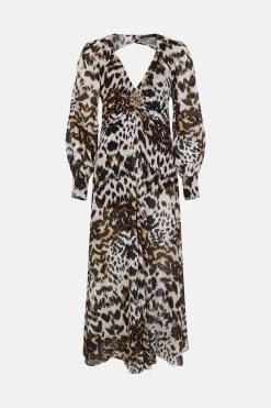 Karen Millen Beach Leopard Jewel Detail Drama Maxi Dress -Karen Millen shop beach leopard jewel detail drama maxi dress 4