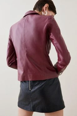 Karen Millen Leather Button Blazer