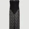 Karen Millen All Over Lace Jersey Midi Dress -Karen Millen shop black all over lace jersey midi dress