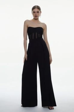 Karen Millen Bandage And Mesh Corset -Karen Millen shop black bandage and mesh corset 3