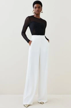 Karen Millen Bandage Corset Mesh Detail Top -Karen Millen shop black bandage corset mesh detail top 4