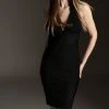Karen Millen Bandage V Neck Knitted Mini Dress -Karen Millen shop black bandage v neck knitted mini dress