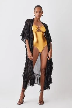 Karen Millen Beach Drama Maxi Ruffle Kimono