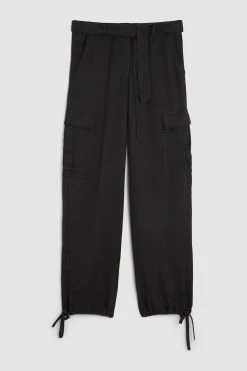 Karen Millen Belted Cargo Trousers -Karen Millen shop black belted cargo trousers 4