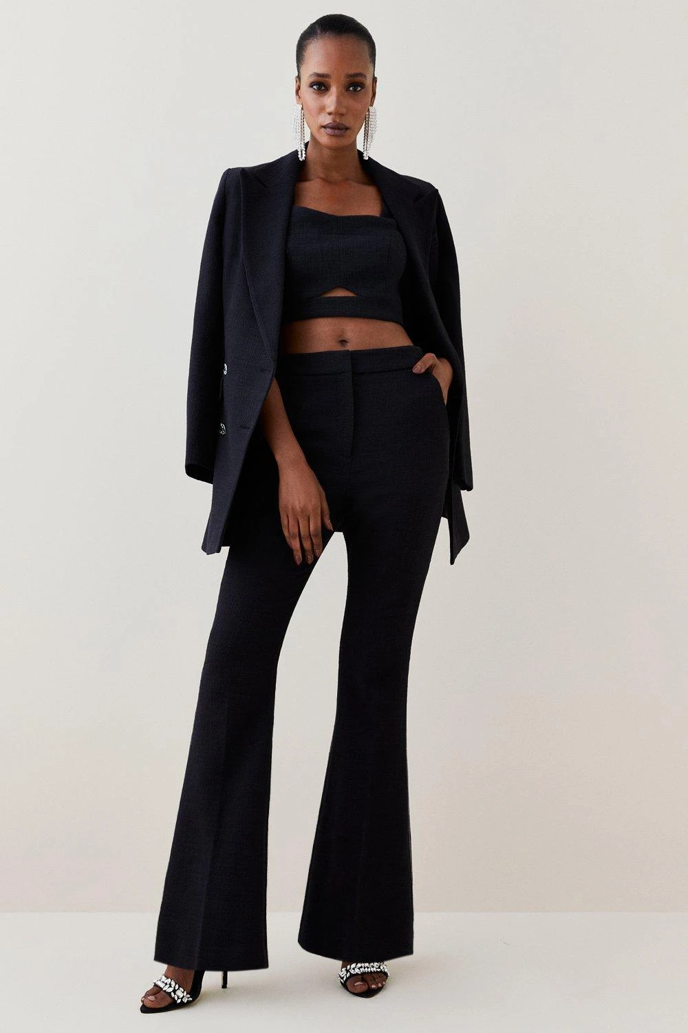 Karen Millen Boucle Kickflare Trouser 5 Karen Millen Boucle Kickflare Trouser - Image 3