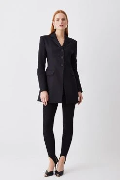 Karen Millen Clean Tailored Split Elbow Detail Blazer -Karen Millen shop black clean tailored split elbow detail blazer 2