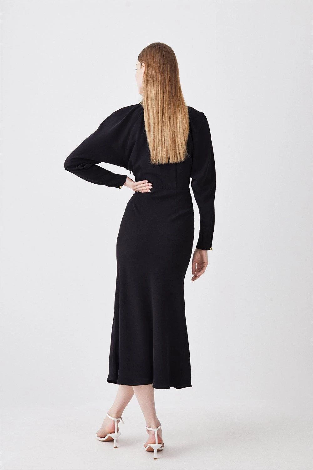 Karen Millen Collared Batwing Midaxi Woven Dress 4 Karen Millen Collared Batwing Midaxi Woven Dress - Image 2