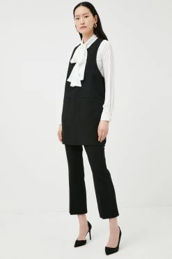 Karen Millen Compact Stretch Button Detail Tunic