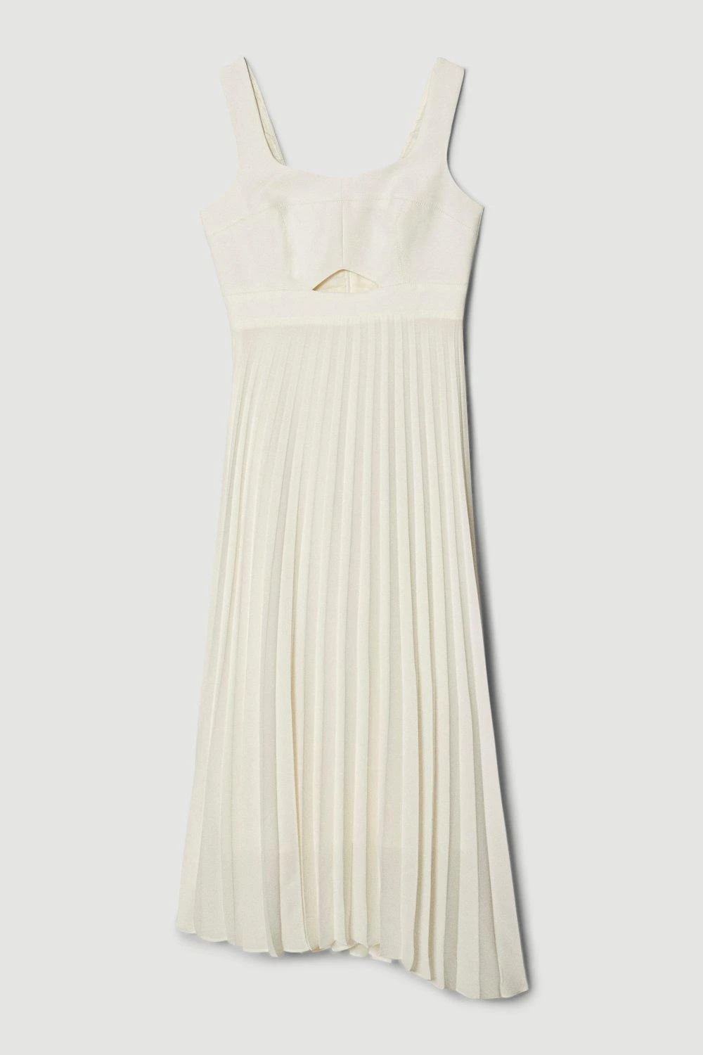 Karen Millen Compact Stretch Contrast Midi Pleat Dress 4 Karen Millen Compact Stretch Contrast Midi Pleat Dress - Image 2