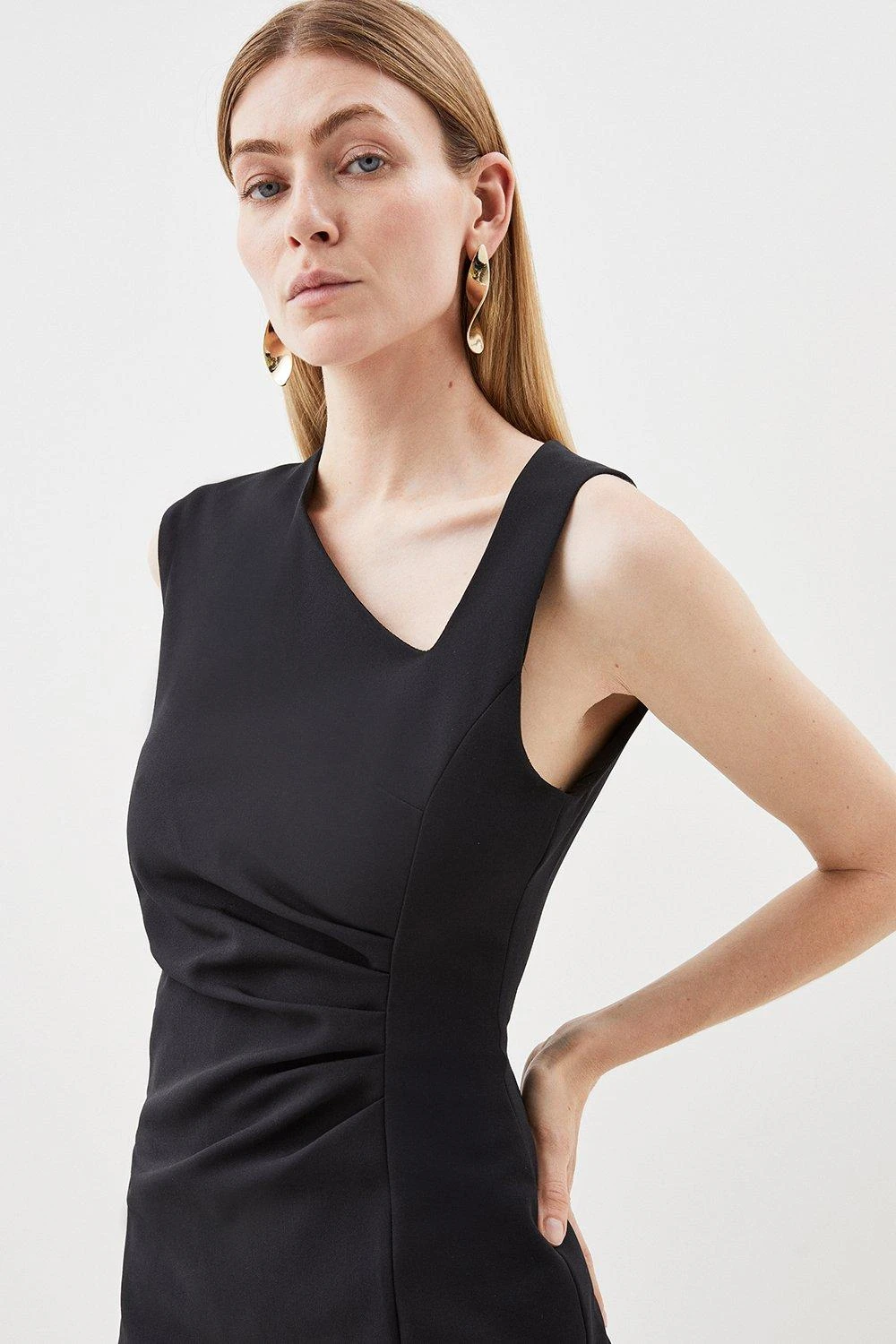 Karen Millen Compact Stretch Envelope Neck Column Midi Dress 5 Karen Millen Compact Stretch Envelope Neck Column Midi Dress - Image 3