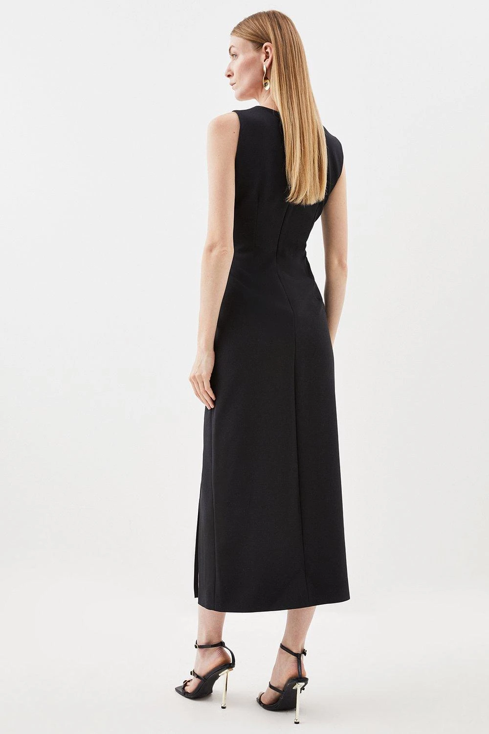 Karen Millen Compact Stretch Envelope Neck Column Midi Dress 6 Karen Millen Compact Stretch Envelope Neck Column Midi Dress - Image 4