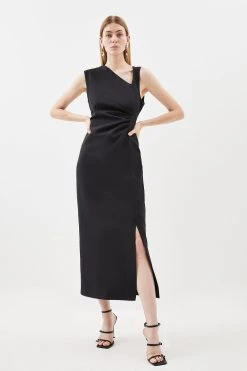 Karen Millen Compact Stretch Envelope Neck Column Midi Dress 11 Karen Millen Compact Stretch Envelope Neck Column Midi Dress -Karen Millen shop black compact stretch envelope neck column midi dress 4