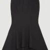 Karen Millen Compact Stretch High Low Midi Skirt