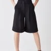 Karen Millen Compact Stretch Turn Up Hem Tailored Walking Shorts