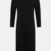 Karen Millen Compact Stretch Viscose Sleeved Clean Midi Dress -Karen Millen shop black compact stretch viscose sleeved clean midi dress