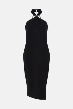 Karen Millen Compact Viscose Chain Knot Strap Column Midi Dress 11 Karen Millen Compact Viscose Chain Knot Strap Column Midi Dress -Karen Millen shop black compact viscose chain knot strap column midi dress 4