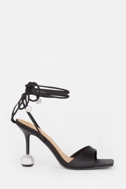 Karen Millen Crystal Ball Strappy Heel -Karen Millen shop black crystal ball strappy heel 4