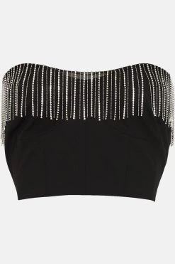 Karen Millen Diamante Fringe Bralet 11 Karen Millen Diamante Fringe Bralet -Karen Millen shop black diamante fringe bralet 3