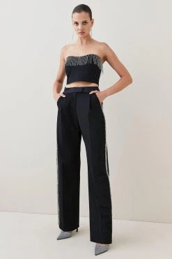 Karen Millen Diamante Fringe Bralet 12 Karen Millen Diamante Fringe Bralet -Karen Millen shop black diamante fringe bralet 4