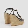 Karen Millen Diamante T-bar Espadrille Wedge