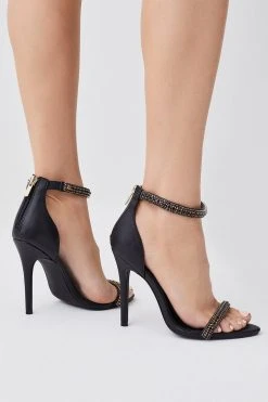 Karen Millen Double Diamante Strap Stiletto Heel