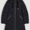 Karen Millen Down Filled Puffer Packable Midi Coat -Karen Millen shop black down filled puffer packable midi coat