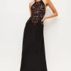 Karen Millen Embellished Bodice Woven Maxi Dress -Karen Millen shop black embellished bodice woven maxi dress