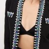 Karen Millen Embellished Cropped Bandage Knit Jacket -Karen Millen shop black embellished cropped bandage knit jacket