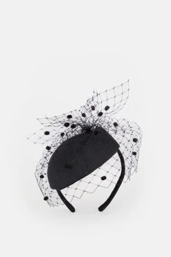 Karen Millen Emily-London Spot Veil Pillbox Hat