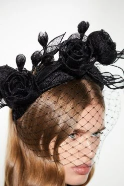 Karen Millen Emily-London Veiled Statement Floral Head Band