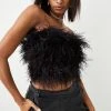 Karen Millen Feather Bandeau Top 1 Karen Millen Feather Bandeau Top -Karen Millen shop black feather bandeau top