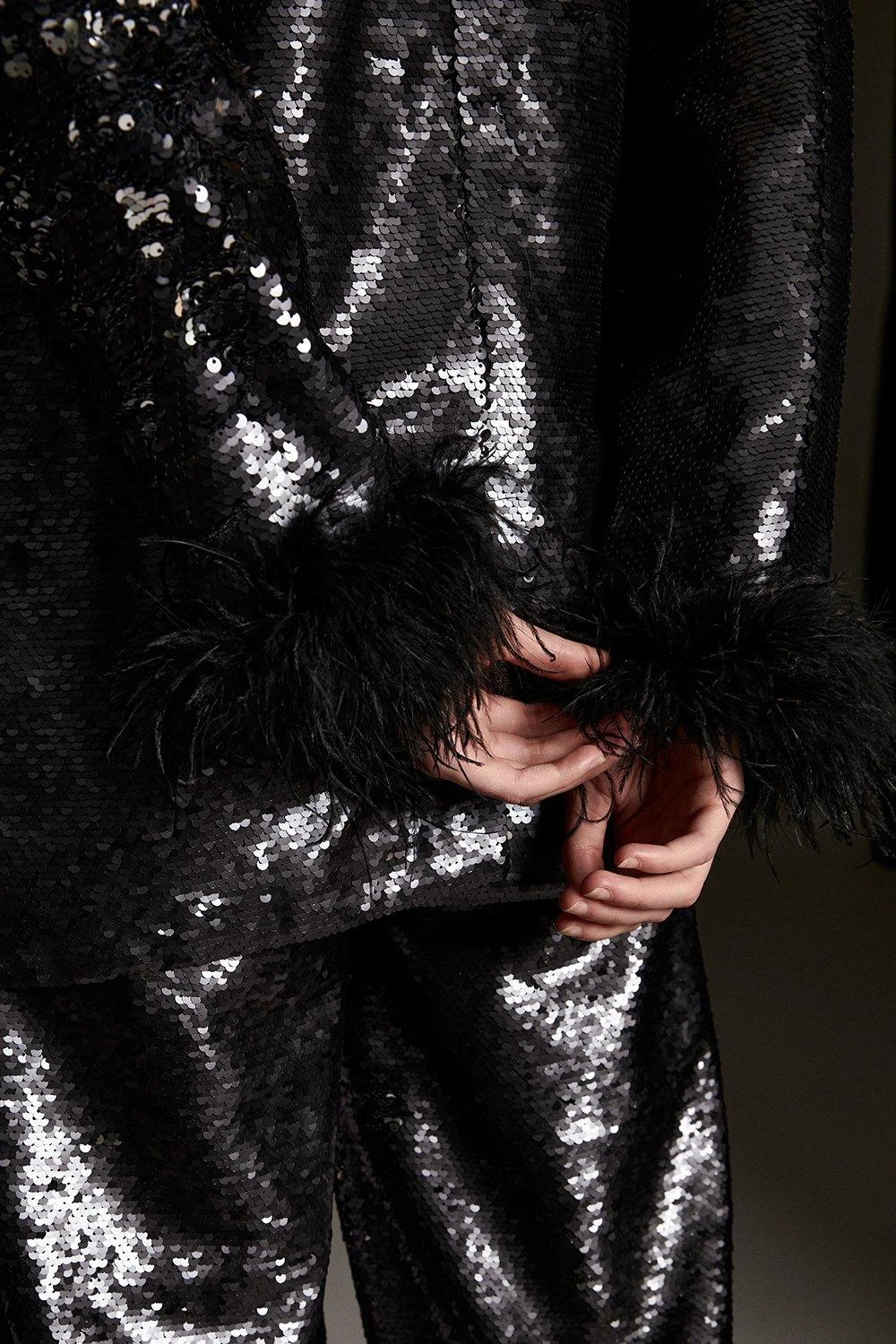 Karen Millen Feather & Sequin Tailored Single Breasted Jacket 7 Karen Millen Feather & Sequin Tailored Single Breasted Jacket - Image 5