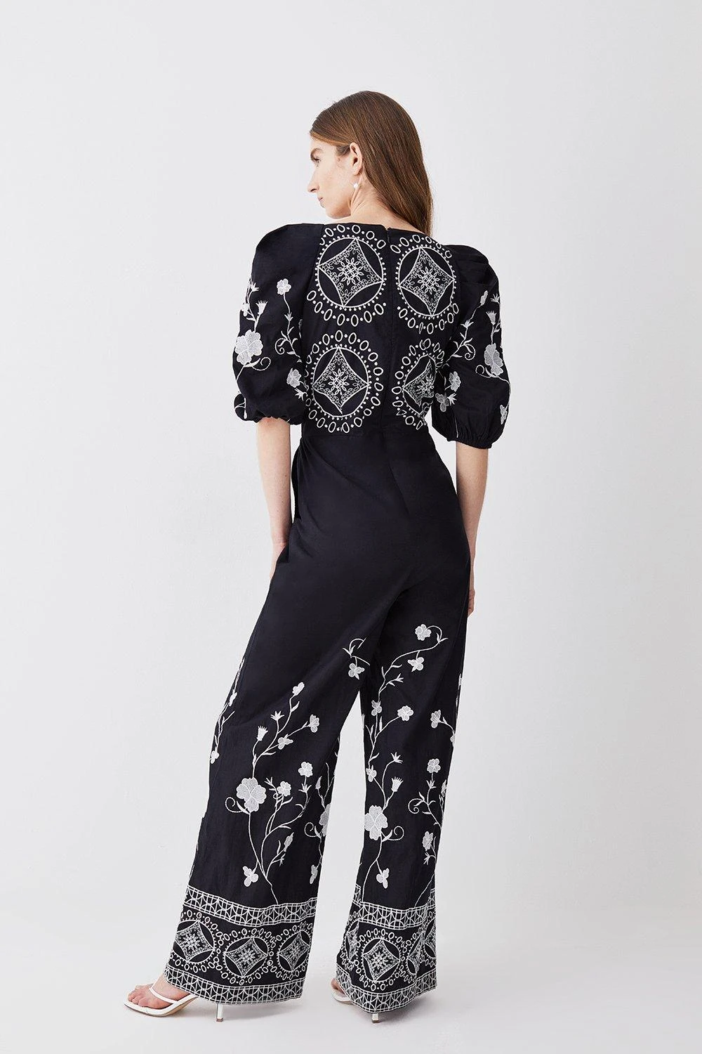 Karen Millen Floral & Geo Embroidered Woven Jumpsuit 4 Karen Millen Floral & Geo Embroidered Woven Jumpsuit - Image 2