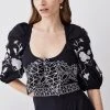Karen Millen Floral & Geo Embroidered Woven Jumpsuit