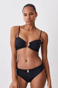 Karen Millen Black Gold Trim Bikini Top -Karen Millen shop black gold trim bikini top 2