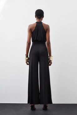 Karen Millen Halter Neck Jersey Jumpsuit