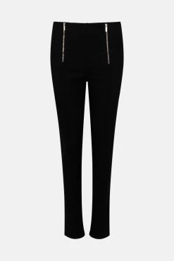 Karen Millen High Rise Skinny Zip Detail Stretch Jeans -Karen Millen shop black high rise skinny zip detail stretch jeans 4