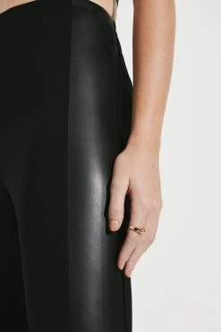 Karen Millen High Waisted All Over Pu Side Panel Leggings -Karen Millen shop black high waisted all over pu side panel leggings 4